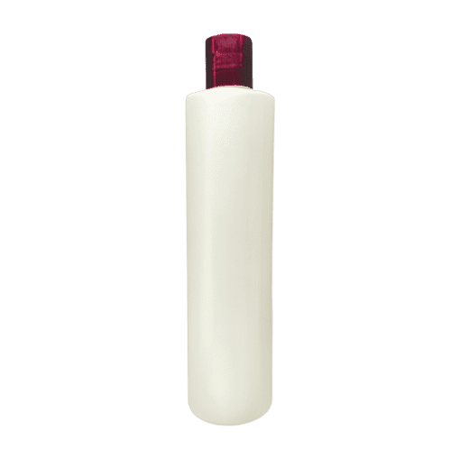 Frasco 500ml Branco Pérola com Tampa Branco Pérola e Hot Vermelho
