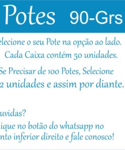 Potes 90 gramas varias cores com tampas