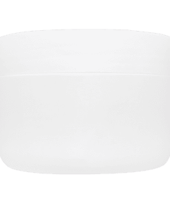 Pote de 300g para cosméticos, branco leitoso, com tampa branca
