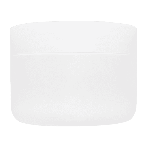 Pote de 300g para cosméticos, branco leitoso, com tampa branca