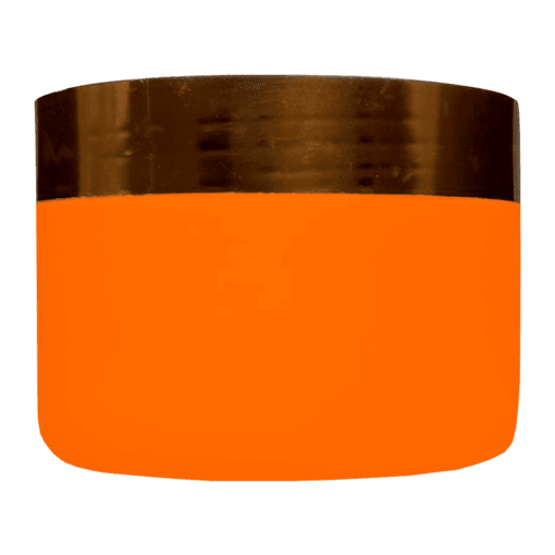Pote de 300g para cosméticos, laranja, com tampa hot stamp cobre