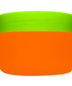 Pote de 300g para cosméticos, laranja, com tampa verde citrus