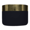 Pote de 300g para cosméticos, preto, com tampa hot stamp dourado