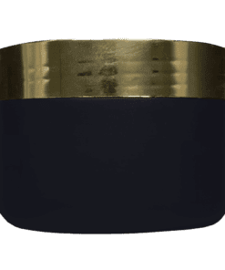 Pote de 300g para cosméticos, preto, com tampa hot stamp dourado