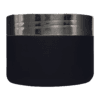 Pote de 300g para cosméticos, preto, com tampa hot stamp prata