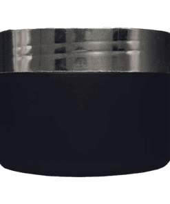 Pote de 300g para cosméticos, preto, com tampa hot stamp prata