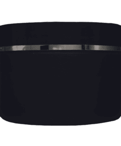 Pote de 300g para cosméticos, preto, com tampa preta e filete prata