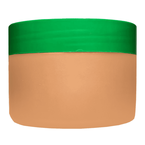 Pote de 300g para cosméticos, rosé, com tampa verde folha