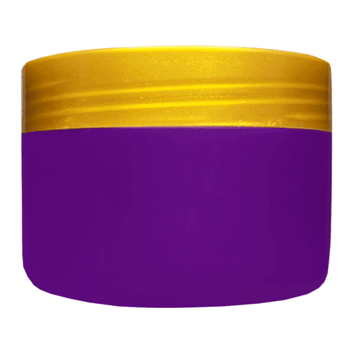 Pote de 300g para cosméticos, roxo, com tampa dourada