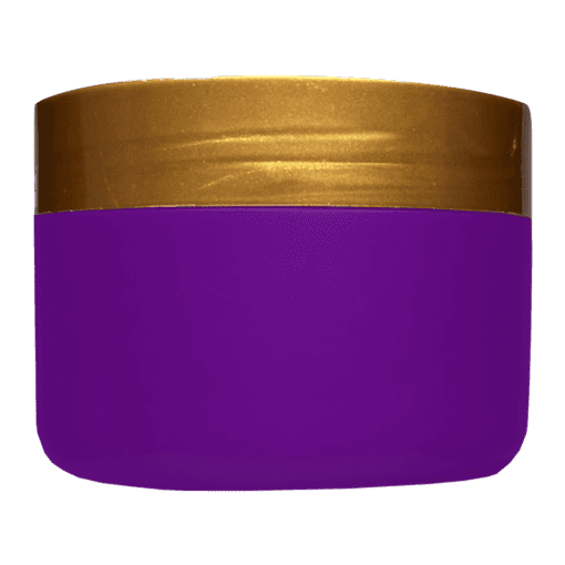 Pote de 300g para cosméticos, roxo, com tampa marrom pérola