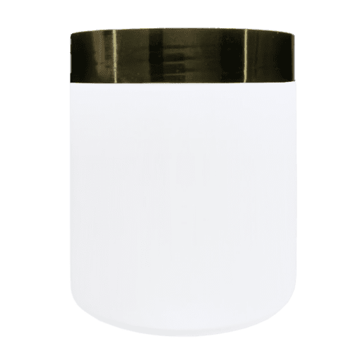 Pote 500g Branco com Tampa Hot Dourado
