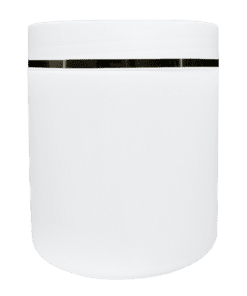Pote 500g Branco com Tampa Branca e Filete Dourado