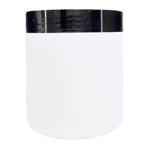 Pote 500g Branco com Tampa Hot Prata