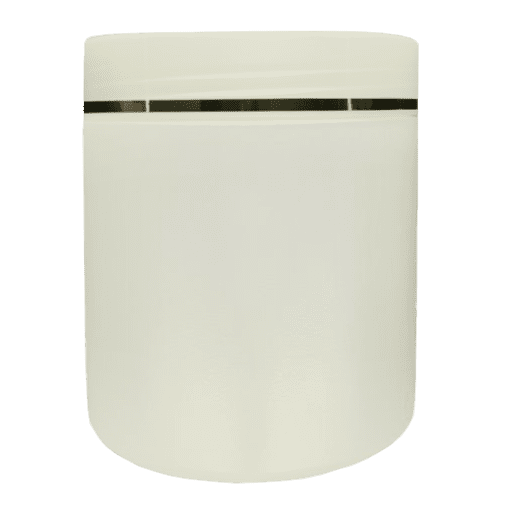 Pote 500g Branco Pérola com Tampa Branco Pérola com Filete Dourado