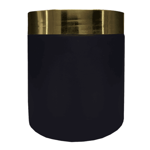 Pote 500g Preto com Tampa Hot Dourado