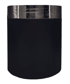 Pote 500g Preto com Tampa Hot Prata