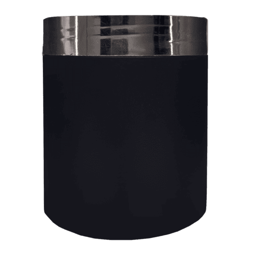 Pote 500g Preto com Tampa Hot Prata