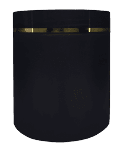 Pote 500g Preto com Tampa Preta e Filete Dourado