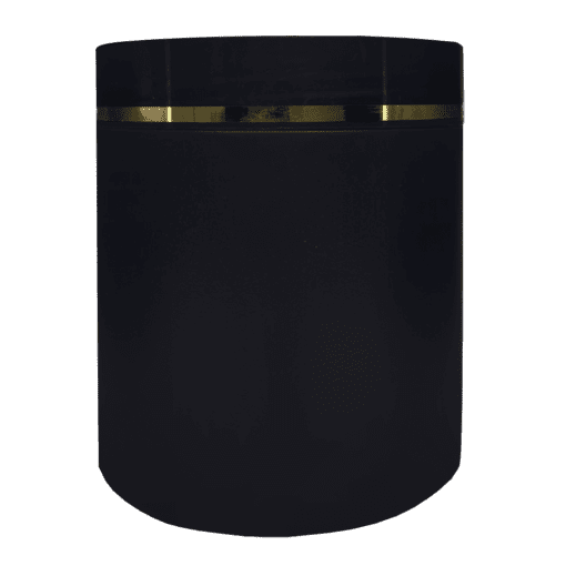 Pote 500g Preto com Tampa Preta e Filete Dourado