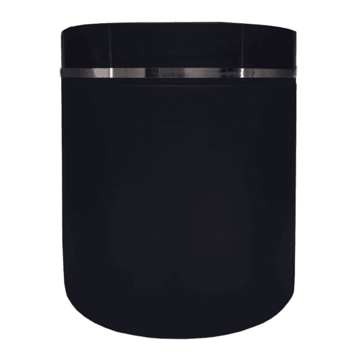 Pote 500g Preto com Tampa Preta e Filete Prata