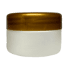 Pote de 90g branco pérola com tampa dourada