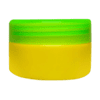 Pote de 90g amarelo com tampa verde citrus