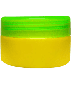 Pote de 90g amarelo com tampa verde citrus