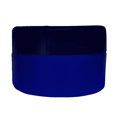 Pote de 90g azul pérola com tampa azul-marinho