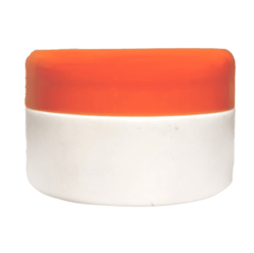 Pote de 90g Branco com Tampa Laranja