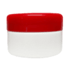 Pote de 90g branco com tampa vermelha