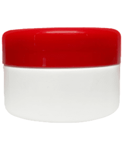 Pote de 90g branco com tampa vermelha