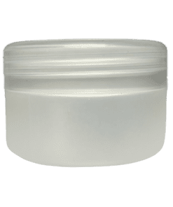 Pote de 90g branco pérola com tampa natural