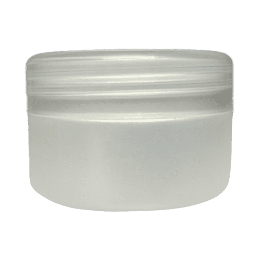 Pote de 90g branco pérola com tampa natural