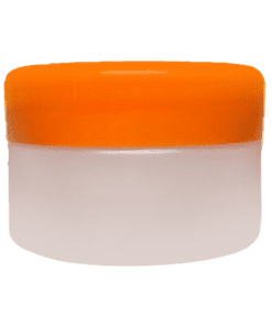 Pote de 90g natural com tampa laranja