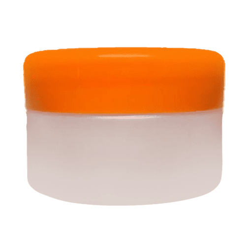 Pote de 90g natural com tampa laranja