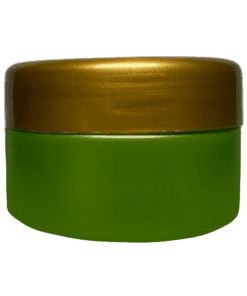 Pote de 90g verde pérola com tampa dourada