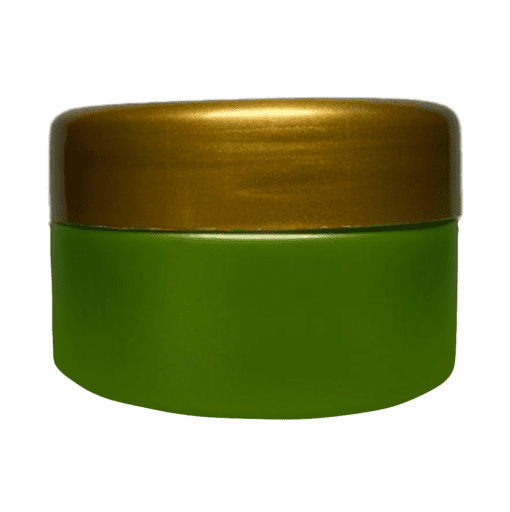 Pote de 90g verde pérola com tampa dourada