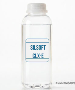 Frasco de Silsoft CLX-E INCI Polysilicone-29 líquido, silicone para proteção térmica em formulações cosméticas profissionais.
